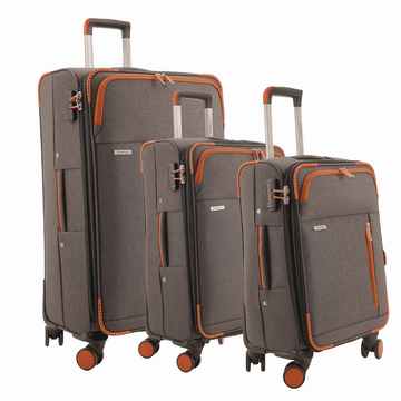 SET DI VALIGIE IN TESSUTO TEXTURE COLLECTION GREY/ORANGE
