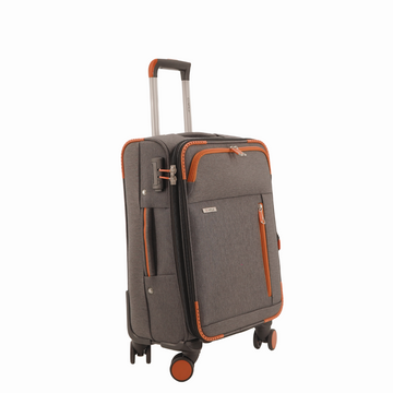 BAGAGLIO A MANO TESSUTO TEXTURE COLLECTION GREY/ORANGE
