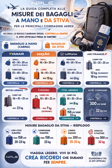 La guida completa alle misure dei bagagli a mano e da stiva
