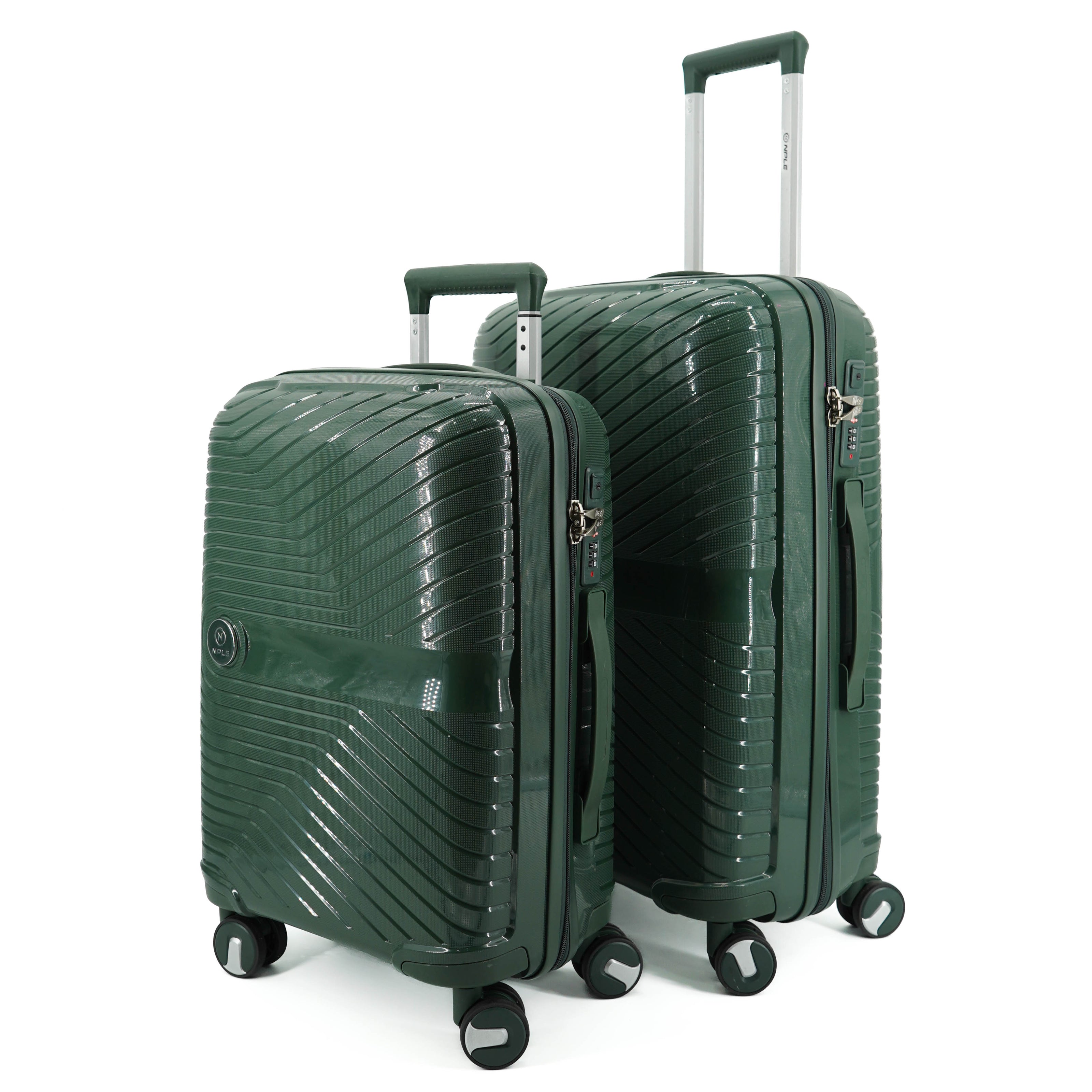 SET OF 2 SUITCASES S+M GREEN