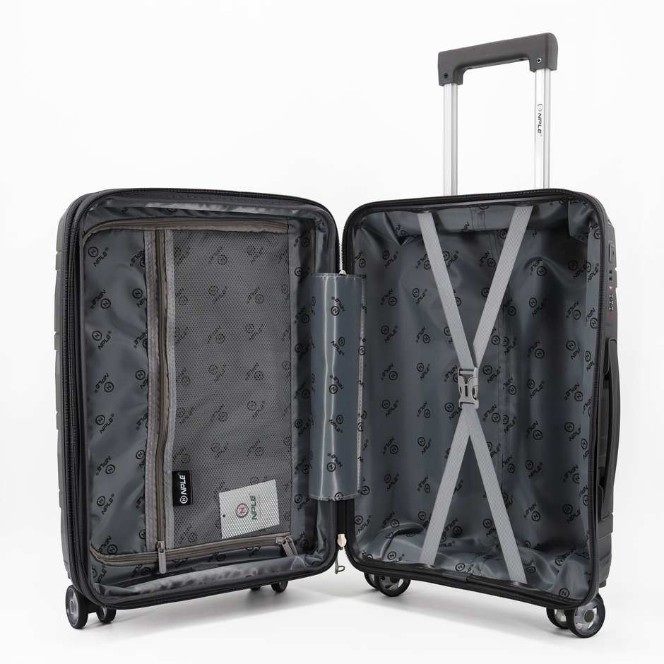 SET OF 3 SUITCASES S+M+L BLACK