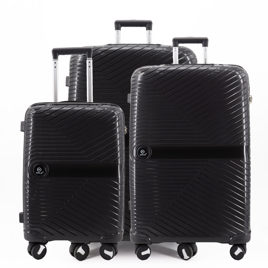 SOLID. SET DI  3 VALIGIE S+M+L "BLACK"