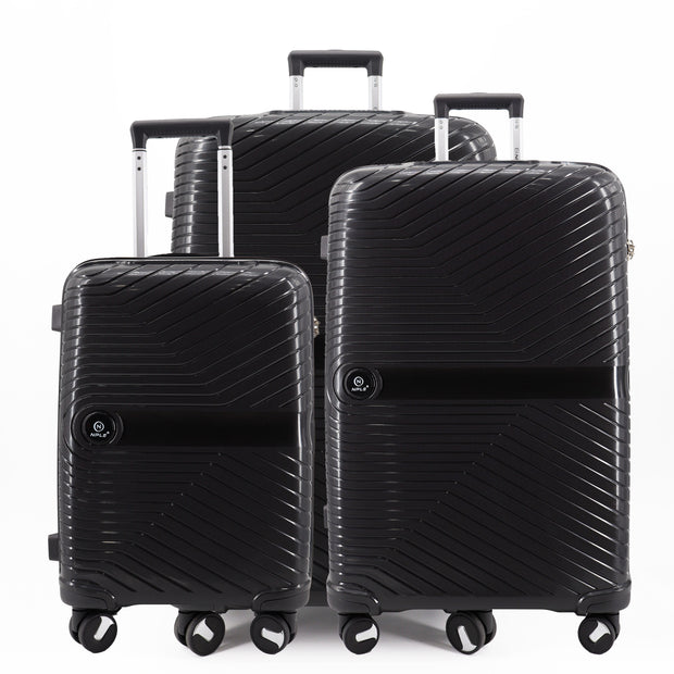 SOLID. SET DI  3 VALIGIE S+M+L "BLACK"