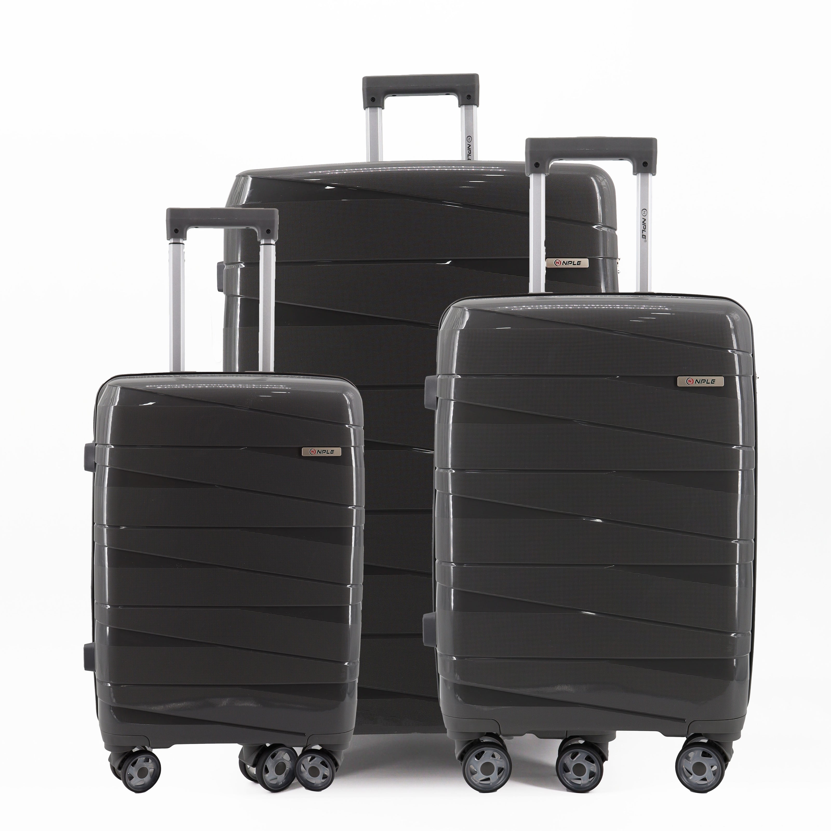 SET OF 3 SUITCASES S+M+L BLACK