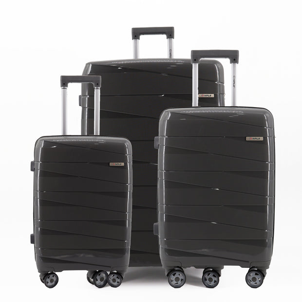 SET OF 3 SUITCASES S+M+L BLACK