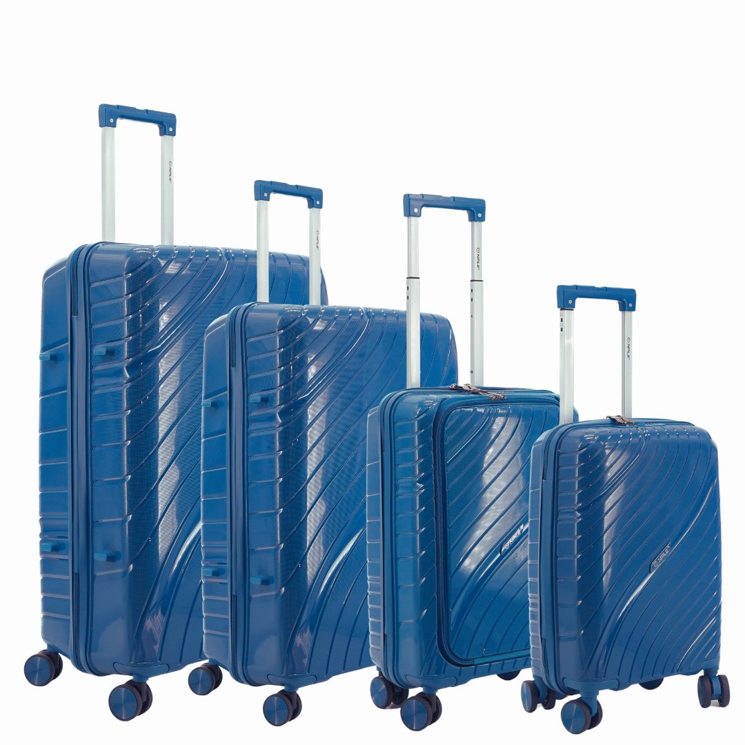FAMILY. SET DI  4 VALIGIE IN PP XS+S+M+L "DARK BLUE"