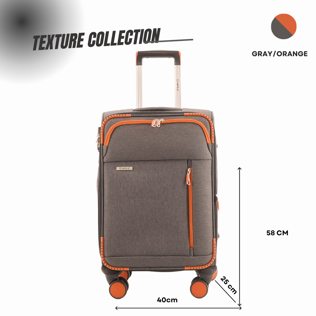 BAGAGLIO A MANO TESSUTO TEXTURE COLLECTION GREY/ORANGE