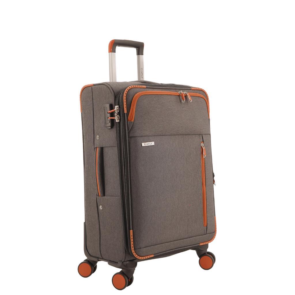 VALIGIA DA STIVA M TESSUTO TEXTURE COLLECTION GREY/ORANGE