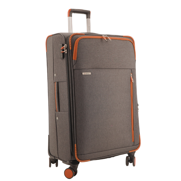 VALIGIA DA STIVA L TESSUTO TEXTURE COLLECTION GREY/ORANGE