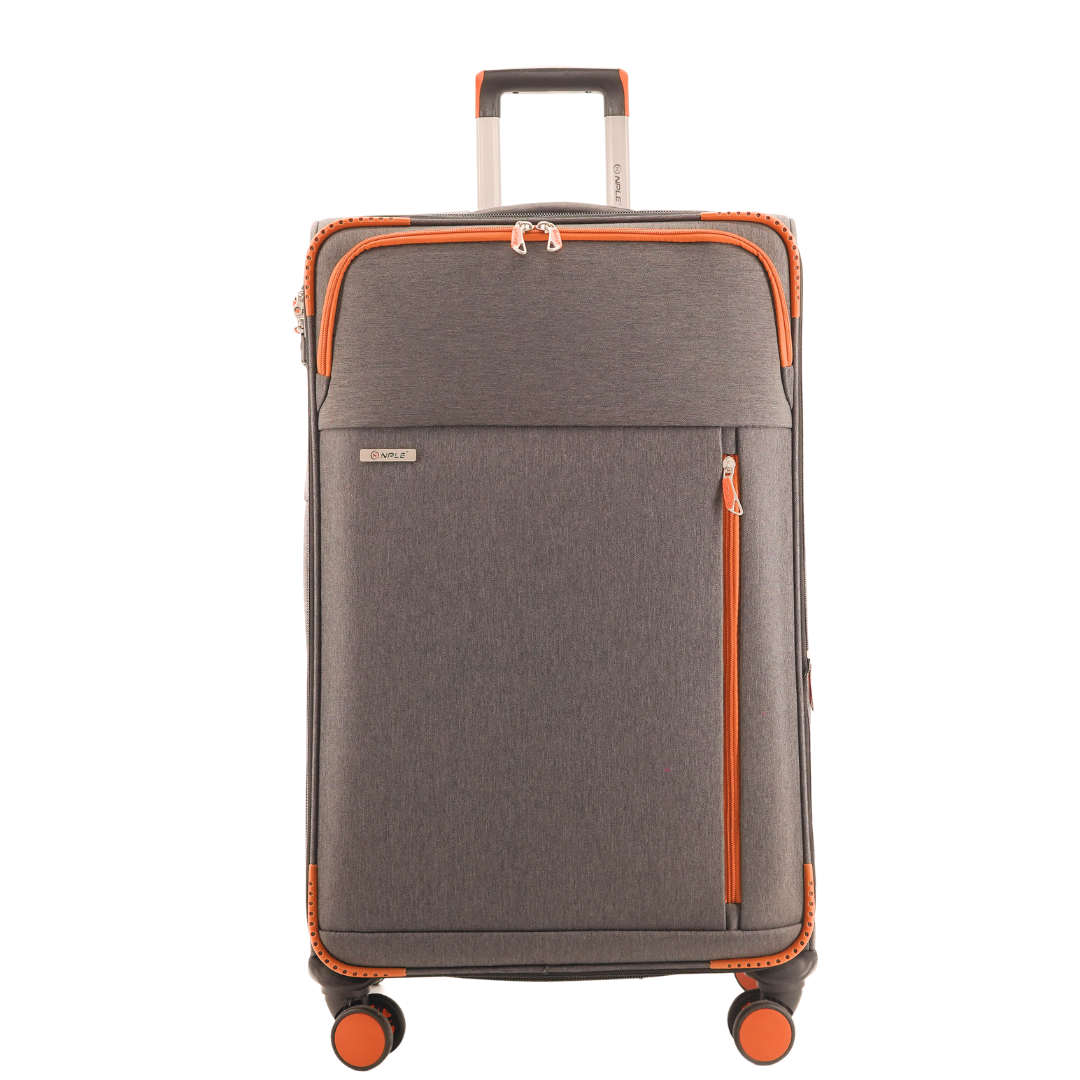 VALIGIA DA STIVA L TESSUTO TEXTURE COLLECTION GREY/ORANGE