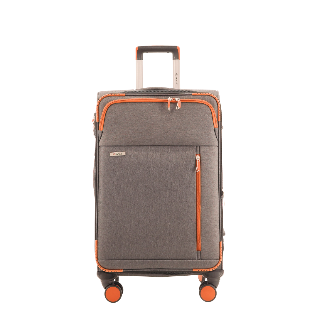 VALIGIA DA STIVA M TESSUTO TEXTURE COLLECTION GREY/ORANGE