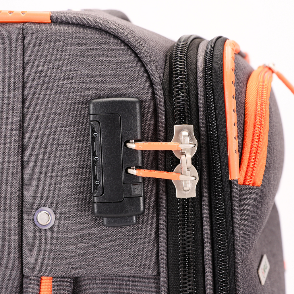 BAGAGLIO A MANO TESSUTO TEXTURE COLLECTION GREY/ORANGE
