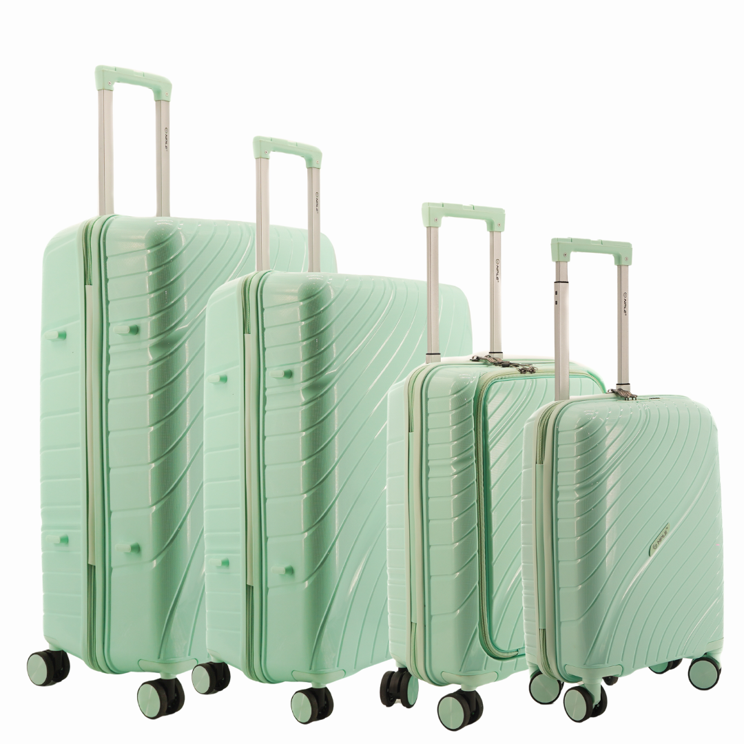 FAMILY. SET DI  4 VALIGIE XS+S+M+L "LIGHT GREEN"