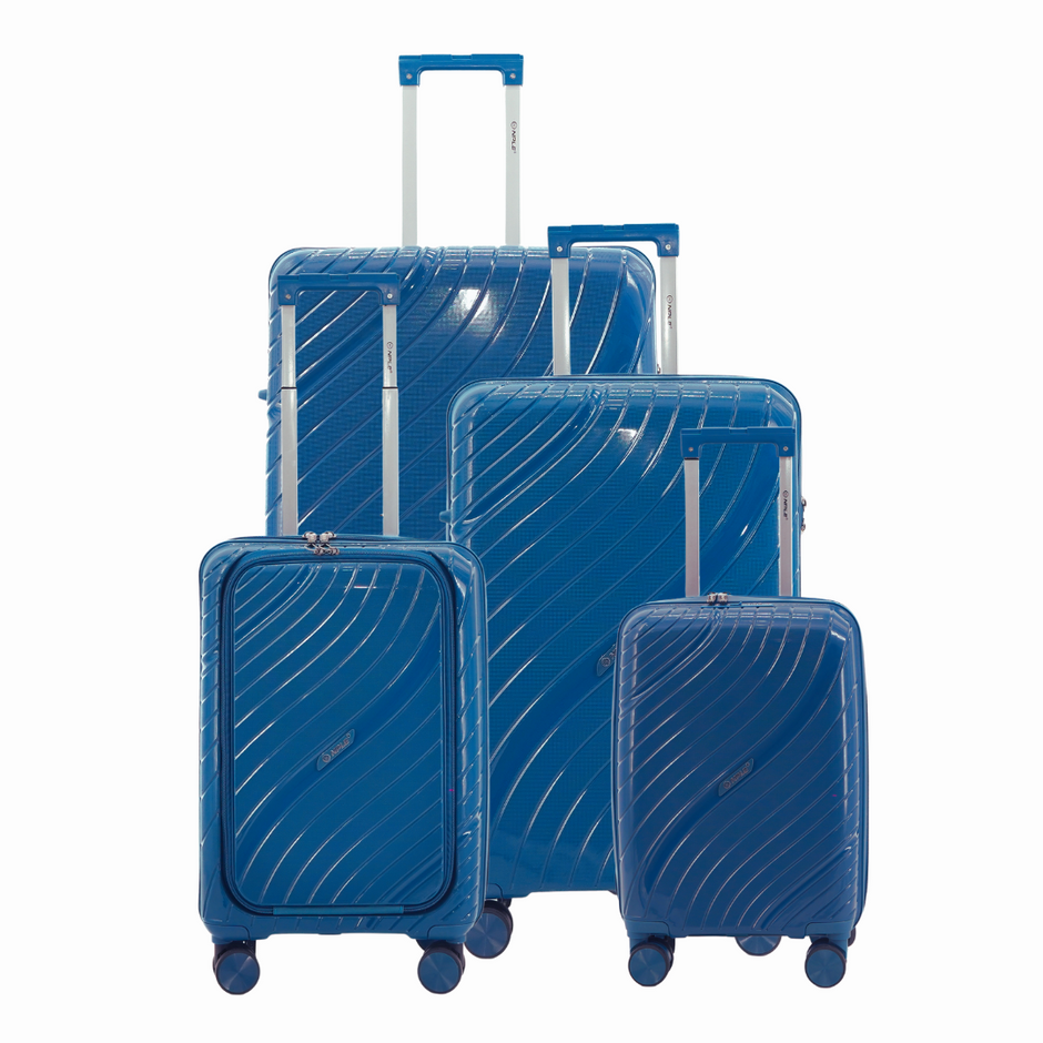 FAMILY. SET DI  4 VALIGIE IN PP XS+S+M+L "DARK BLUE"