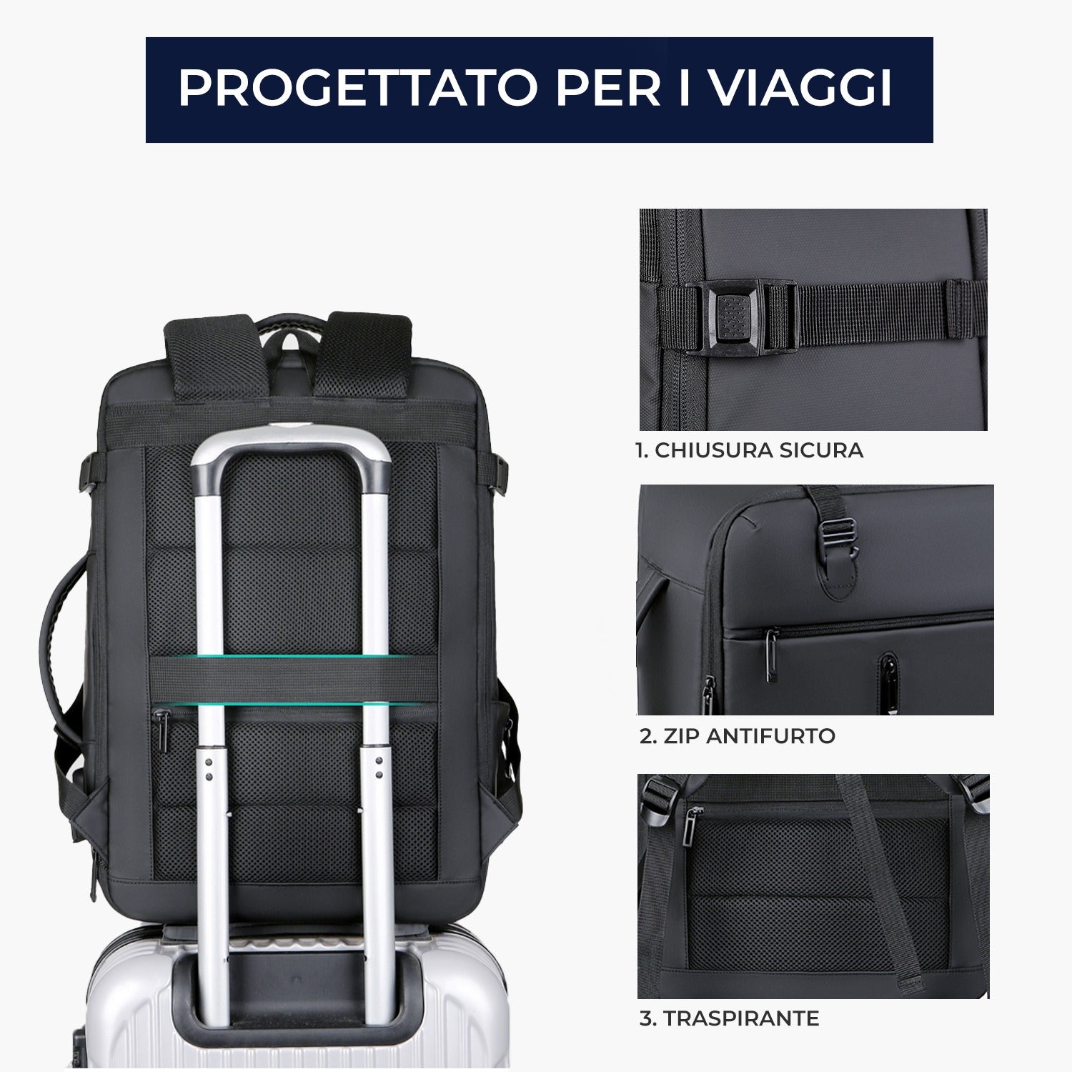 ZAINO DA VIAGGIO ESPANDIBILE (EASYJET)  MARSIGLIA